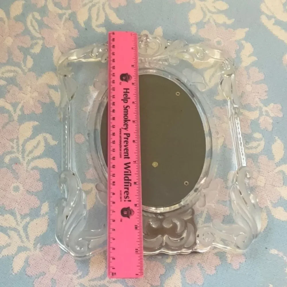 VTG Y2K 80’s COQUETTE GIRL Crystal Boudoir 5x7” Picture Frame EUC